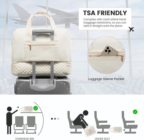 حقيبة سفر من LOVEVOOK، حقائب عطلة نهاية الأسبوع مقاس 18 بوصة للنساء مع حجرة للأحذية، حقيبة حمل سعة 35 لترًا طوال الليل مع حقيبة أدوات الزينة، وحقيبة من القماش الخشن للصالة الرياضية مع جيب مبلل، وحقائب مستشفى للعمل والتسليم in Kuwait