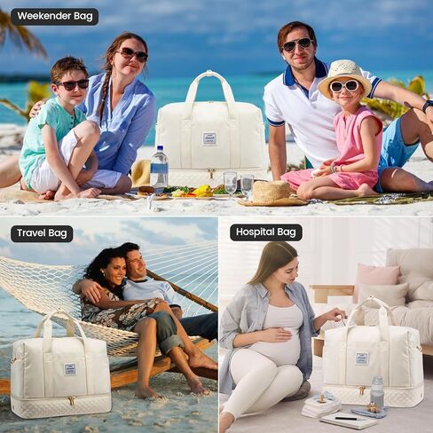 حقيبة سفر من LOVEVOOK، حقائب عطلة نهاية الأسبوع مقاس 18 بوصة للنساء مع حجرة للأحذية، حقيبة حمل سعة 35 لترًا طوال الليل مع حقيبة أدوات الزينة، وحقيبة من القماش الخشن للصالة الرياضية مع جيب مبلل، وحقائب مستشفى للعمل والتسليم in Kuwait