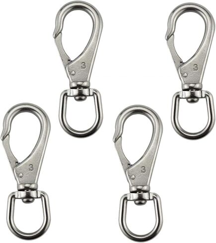 Keehui الفولاذ المقاوم للصدأ 304 خطاف دوار العين Size1 #(M5)/2 #(M6)/3 #(M7) مقاطع البحرية العلم المفاجئة الربيع أبازيم للحيوانات الأليفة in Kuwait