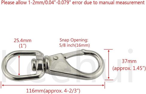 Keehui الفولاذ المقاوم للصدأ 304 خطاف دوار العين Size1 #(M5)/2 #(M6)/3 #(M7) مقاطع البحرية العلم المفاجئة الربيع أبازيم للحيوانات الأليفة in Kuwait