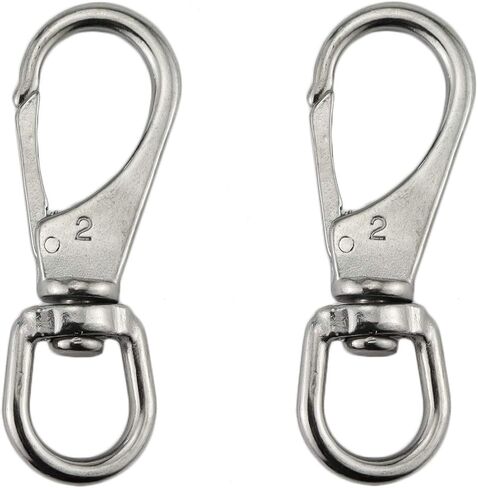 Keehui الفولاذ المقاوم للصدأ 304 خطاف دوار العين Size1 #(M5)/2 #(M6)/3 #(M7) مقاطع البحرية العلم المفاجئة الربيع أبازيم للحيوانات الأليفة in Kuwait