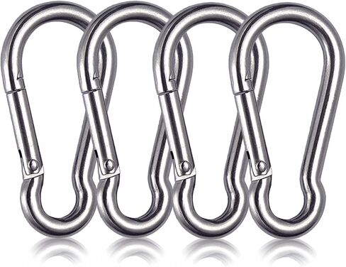 WIQUE 4 Inch Stainless Steel Carabiner Spring Snap Hook - 304 Stainless Steel Heavy Duty Clips,Set of 4 in Saudi Arabia