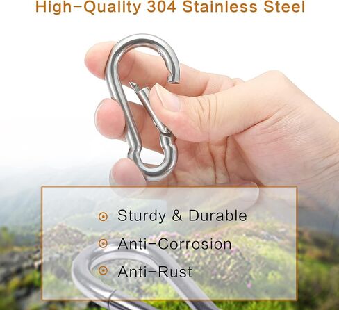 WIQUE 4 Inch Stainless Steel Carabiner Spring Snap Hook - 304 Stainless Steel Heavy Duty Clips,Set of 4 in Saudi Arabia
