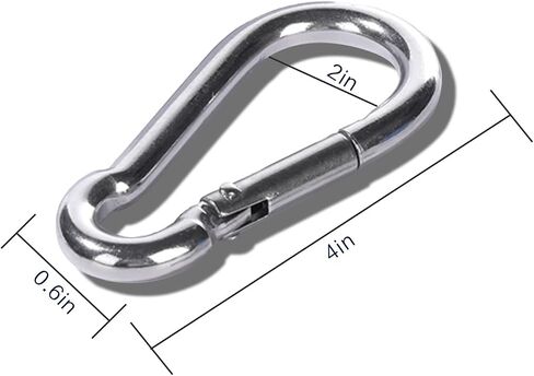 WIQUE 4 Inch Stainless Steel Carabiner Spring Snap Hook - 304 Stainless Steel Heavy Duty Clips,Set of 4 in Saudi Arabia