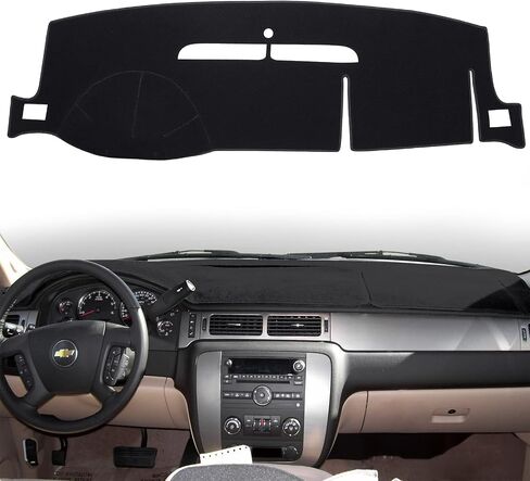 Dashboard Cover Dash Mat Fit for 2007-2014 Chevy Chevrolet Tahoe Suburban,2007-13 Chevy Avalanche Silverado 1500 2500 3500 LTZ /2007-13 GMC Sierra SLT Denali,2007-14 GMC Yukon XL (Beige) in Saudi Arabia