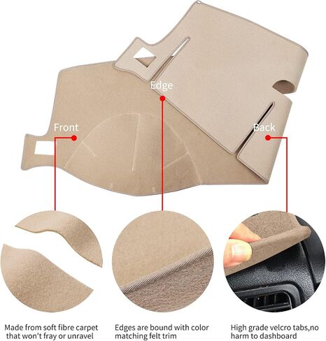 Dashboard Cover Dash Mat Fit for 2007-2014 Chevy Chevrolet Tahoe Suburban,2007-13 Chevy Avalanche Silverado 1500 2500 3500 LTZ /2007-13 GMC Sierra SLT Denali,2007-14 GMC Yukon XL (Beige) in Saudi Arabia
