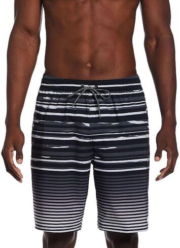 سروال سباحة أسود من Nike Faded Stripe Breaker مقاس 9 بوصات NESSD545-001 مقاس XX-Large للرجال in Saudi Arabia