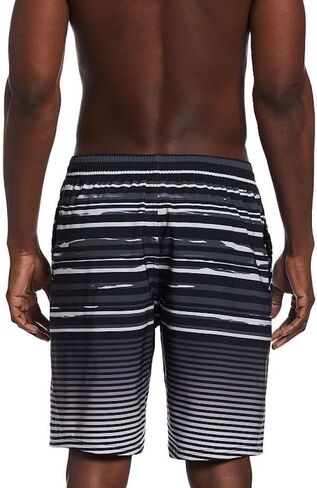 سروال سباحة أسود من Nike Faded Stripe Breaker مقاس 9 بوصات NESSD545-001 مقاس XX-Large للرجال in Saudi Arabia