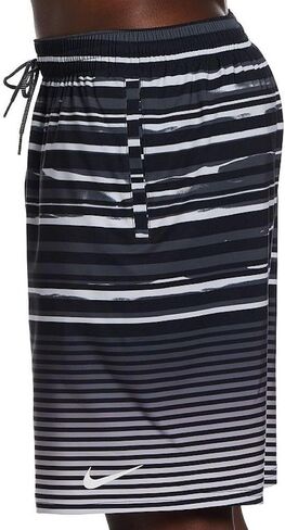 سروال سباحة أسود من Nike Faded Stripe Breaker مقاس 9 بوصات NESSD545-001 مقاس XX-Large للرجال in Saudi Arabia