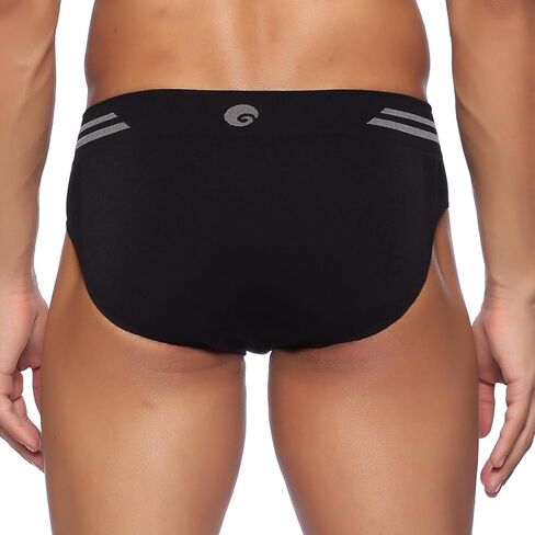 ملابس داخلية رياضية للرجال بدون خياطة على شكل حرف V قابلة للتمدد مع جيب على شكل كأس، مثالية للتمرين والرياضة ملابس داخلية سريعة الجفاف ماصة للرطوبة أسود - مقاس XX-Large in Kuwait