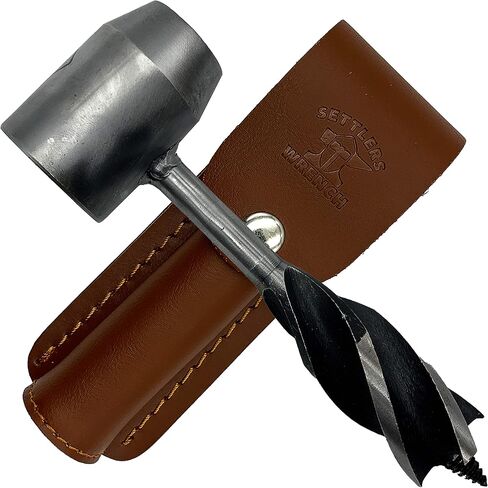أداة Shawn With The Wild Settlers Wrench Ultimate Bushcraft - صانع أوجير العين سكوتش وصانع الوتد لصناعة الأدغال والحرف الخشبية والبقاء في الهواء الطلق - بناء هياكل لا حدود لها - أداة EDC متعددة مع غمد in Kuwait