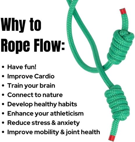 Flow Rope Exercise Rope with Training Modules – High-Performance, Double-Braid Workout Rope Handcrafted in Europe – Adjustable-Length Training Ropes Fitness in Saudi Arabia