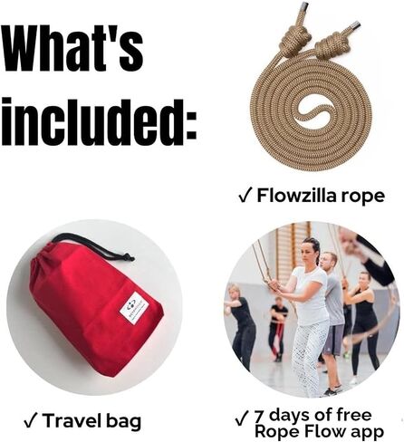 Flow Rope Exercise Rope with Training Modules – High-Performance, Double-Braid Workout Rope Handcrafted in Europe – Adjustable-Length Training Ropes Fitness in Saudi Arabia