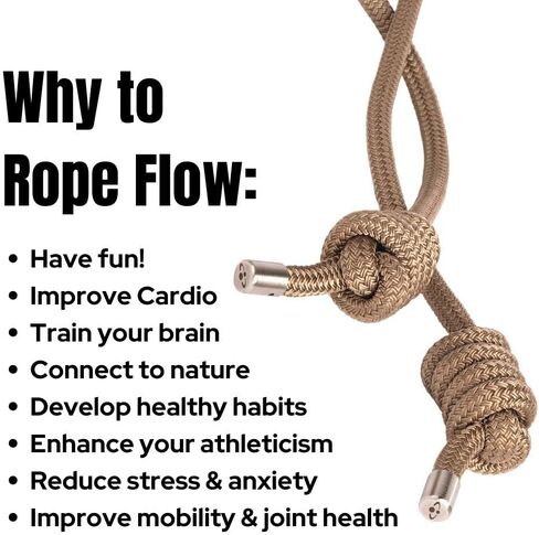Flow Rope Exercise Rope with Training Modules – High-Performance, Double-Braid Workout Rope Handcrafted in Europe – Adjustable-Length Training Ropes Fitness in Saudi Arabia