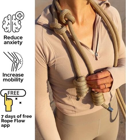 Flow Rope Exercise Rope with Training Modules – High-Performance, Double-Braid Workout Rope Handcrafted in Europe – Adjustable-Length Training Ropes Fitness in Saudi Arabia