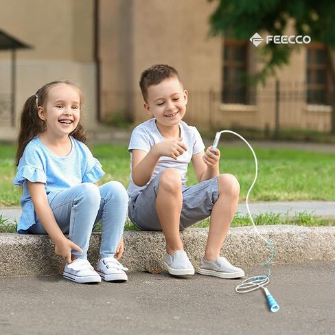 حبل قفز للأطفال من فيكو، حبل قفز سريع وخفيف الوزن، حبل قابل للتعديل بطول 9 أقدام مع قبضة سيليكون، مناسب للأطفال الصغار والأطفال الصغار والنساء... in Kuwait