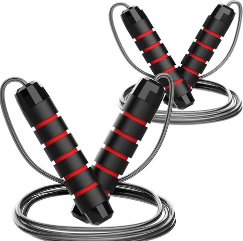 2 Pack Workout Jumping Rope,Adjustable Skipping Rope,Weighted Jump Rope for Men,Jumprope for Fitness Women,Cuerda Para Saltar Ejercicio,Speed Rope,Kids Jump Ropes for 8-12,Adults Boxing Jump Rooe in Saudi Arabia