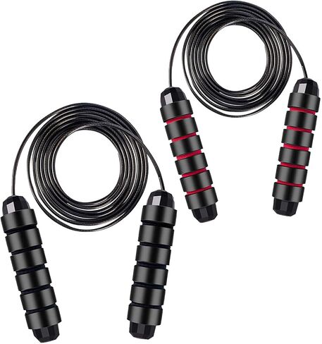 2 Pack Workout Jumping Rope,Adjustable Skipping Rope,Weighted Jump Rope for Men,Jumprope for Fitness Women,Cuerda Para Saltar Ejercicio,Speed Rope,Kids Jump Ropes for 8-12,Adults Boxing Jump Rooe in Saudi Arabia