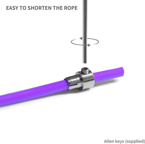 حبال القفز من HEREROPE للياقة البدنية، حبل القفز قابل للتعديل للنساء والرجال، حبل القفز المرجح 1/4 رطل مع حبل القفز PVC 7 مم، قبضة مضادة للانزلاق، رائعة للسرعة والقلب والخدع والقوة والتدريبات in Kuwait