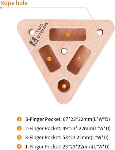 لوح سحب محمول من حجرين مثل لوح تدريب لتسلق الصخور مع حواف وجيوب، غير قابل للانزلاق وخفيف الوزن وخفيف الوزن لتمرين أصابع التسلق لتدريب الصخور in Kuwait