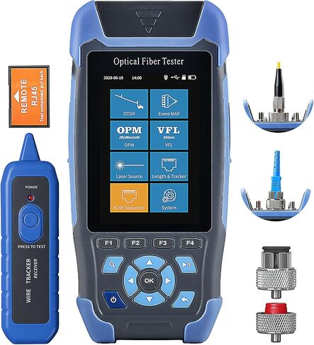 OTDR A-900D UPC Interface 9 في 1 جهاز اختبار الألياف البصرية متعدد الوظائف 60KM 24/22dB مع محول SC/FC/ST/LC مدمج OPM OLS 1310 1550nm LED RJ45 Tester VFL 10km in Saudi Arabia