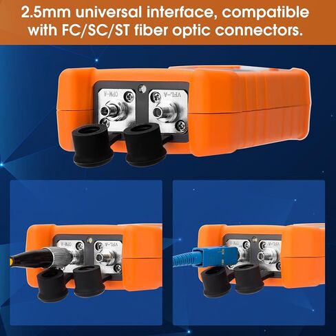 جهاز اختبار الألياف الضوئية المحمول، جهاز قياس طاقة ضوء الألياف FC/SC/ST، واجهة عالمية -70~+6 ديسيبل ميلي واط، محدد موقع الأخطاء البصري المدمج بقدرة 2 ميجاوات (OPM&VFL) مع محول FC إلى LC قطعة واحدة in Kuwait