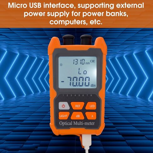 جهاز اختبار الألياف الضوئية المحمول، جهاز قياس طاقة ضوء الألياف FC/SC/ST، واجهة عالمية -70~+6 ديسيبل ميلي واط، محدد موقع الأخطاء البصري المدمج بقدرة 2 ميجاوات (OPM&VFL) مع محول FC إلى LC قطعة واحدة in Kuwait