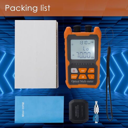 جهاز اختبار الألياف الضوئية المحمول، جهاز قياس طاقة ضوء الألياف FC/SC/ST، واجهة عالمية -70~+6 ديسيبل ميلي واط، محدد موقع الأخطاء البصري المدمج بقدرة 2 ميجاوات (OPM&VFL) مع محول FC إلى LC قطعة واحدة in Kuwait