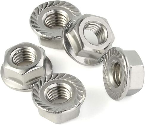 #10-32 Serrated Flange Nut Hex Lock Nuts, Stainless Steel 304, Plain Finish, Quantity 25 in Kuwait