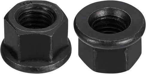uxcell M14 Flange Hex Nuts, 2pcs Grade 8.8 Carbon Steel Black Oxide Finished Hex Flange Nuts for Machinery in Saudi Arabia