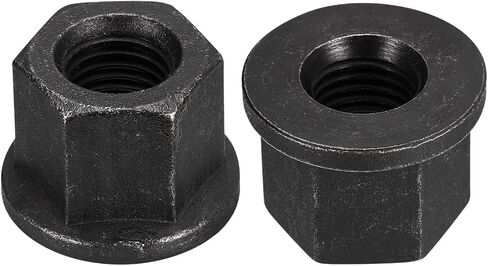 uxcell M14 Flange Hex Nuts, 2pcs Grade 8.8 Carbon Steel Black Oxide Finished Hex Flange Nuts for Machinery in Saudi Arabia