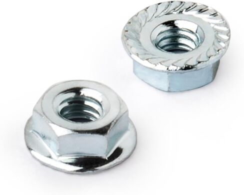 POWERTEC QLN1300-P4 1/4"-20 صواميل قفل شفة مسننة سداسية | مثبتات مطلية بالزنك من الفولاذ الكربوني الممتاز - 100 حزمة in Saudi Arabia