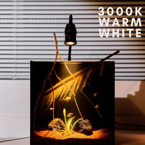 كشاف LED لحوض السمك - ضوء خزان الأسماك مع 3 ألوان - 3000K أصفر دافئ، 4000K أبيض طبيعي، و6500K أبيض بارد - طول بؤري قابل للتعديل لخزانات الأسماك in Saudi Arabia