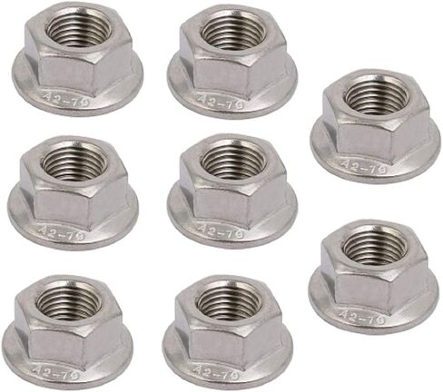 8 pcs 304 Stainless Steel Hexagonal Flange Nuts 10mm Flange nut with 1.25 Metric Pitch M10 x 1.25mm Pitch Metric fine Pitch Flange Nuts(M10) in Saudi Arabia