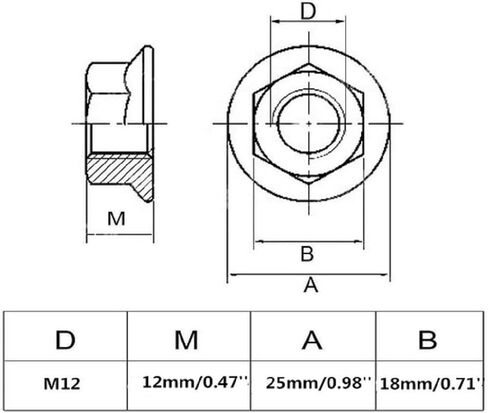 8 pcs 304 Stainless Steel Hexagonal Flange Nuts 10mm Flange nut with 1.25 Metric Pitch M10 x 1.25mm Pitch Metric fine Pitch Flange Nuts(M10) in Saudi Arabia