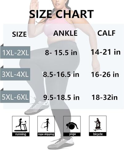 Neoviancia حجم كبير جوارب ضغط للنساء الرجال واسعة العجل 15-20 mmhg الركبة دعم جوارب ضغط للممرضات الجري in Kuwait
