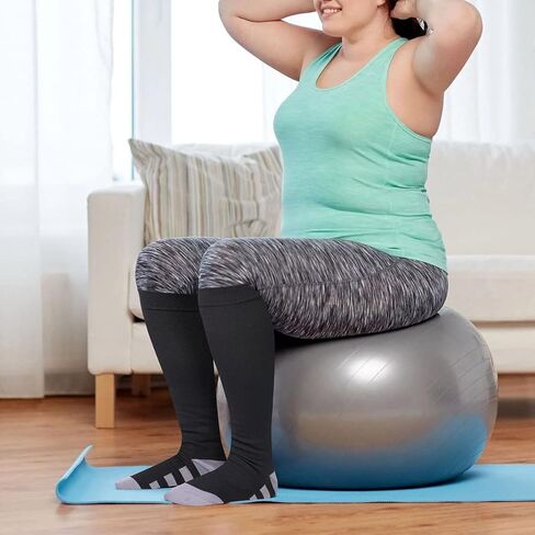 Neoviancia حجم كبير جوارب ضغط للنساء الرجال واسعة العجل 15-20 mmhg الركبة دعم جوارب ضغط للممرضات الجري in Kuwait