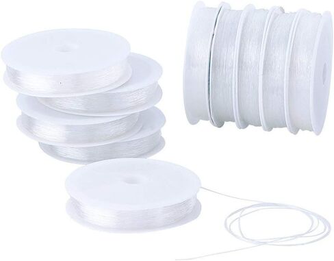 Elecrelive 0.4mm Clear Elastic Stretch Crystal Thread String Cord for Jewelry Making and Craft Bracelet Beads Thread Making DIY Necklace Making 10m/roll Total 10 Rolls in Kuwait