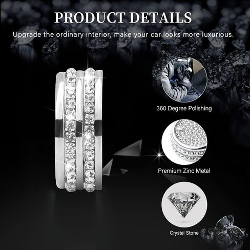 Audio Volume Knob Cover Compatible with Volkswagen VW Bling Accessories Atlas Tiguan Jetta Passat Car Bling for Women (Silver) in Saudi Arabia