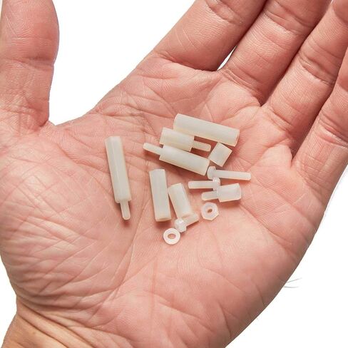Litorange 320 قطعة M2.5 ذكر أنثى نايلون سداسي فاصل صامولة برغي ملولبة عمود PCB مجموعة متنوعة من اللوحة الأم (أبيض) in Saudi Arabia