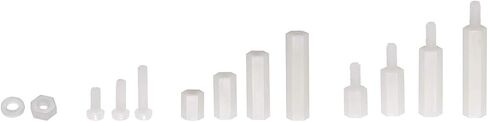 Litorange 320PCS M2.5 Male Female Nylon Hex Spacer Standoff Screw Nut Threaded Pillar PCB Motherboard Assorted Assortment Kit (White) in Saudi Arabia