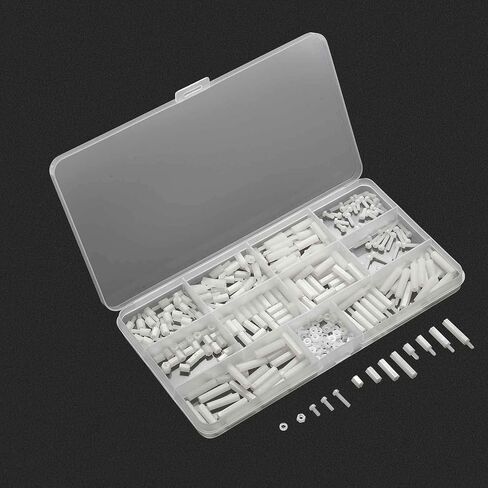 Litorange 320 قطعة M2.5 ذكر أنثى نايلون سداسي فاصل صامولة برغي ملولبة عمود PCB مجموعة متنوعة من اللوحة الأم (أبيض) in Saudi Arabia