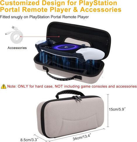 حافظة لجهاز PlayStation Portal Remote Player، حقيبة حمل لبوابة PS5 مع مساحة تخزين مخصصة، حقيبة وحدة تحكم Gming مقاومة للماء مع جيب شبكي للملحقات in Kuwait