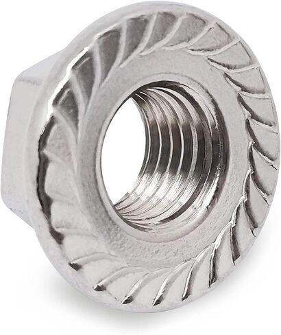 M12 x 1.5mm 304 Stainless Steel Serrated Flange Hex Lock Nuts,Non-Slip Lock Flange Nuts(10pcs) in Saudi Arabia