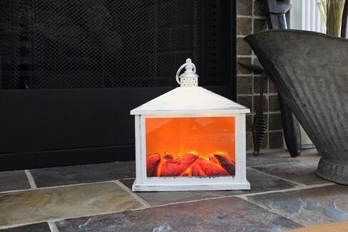 A Cheerful Giver – Bronze Flameless Fireplace Lantern – Indoor/Outdoor Fire Lamp – Fall and Winter Decor in Saudi Arabia