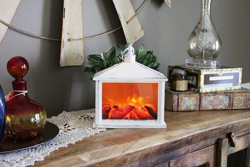 A Cheerful Giver – Bronze Flameless Fireplace Lantern – Indoor/Outdoor Fire Lamp – Fall and Winter Decor in Saudi Arabia