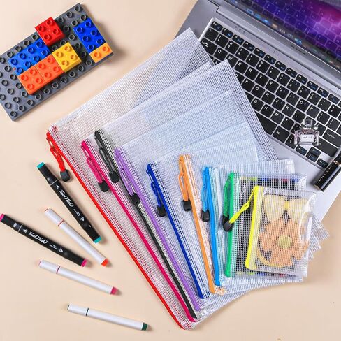 Zipper Pouches for organizing, 30 pcs Zipper Bags for Document Organizer for Office Supplies, 8 Sizes Waterproof Plastic Zipper Pouches for Multiple Usage, 9 Colors in Saudi Arabia