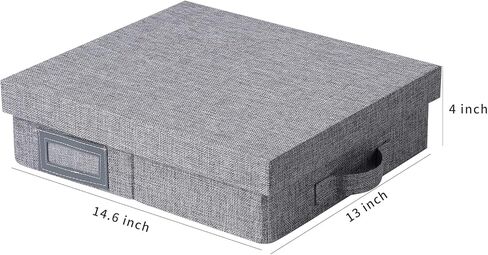 Linen Scrapbook Storage Box Photo Storage Boxes,14.6 '' x 13 '' x 4 '',Gray,Document Letter Box, Photo Box for Storage (3) in Kuwait
