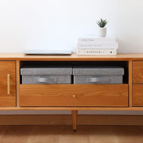 Linen Scrapbook Storage Box Photo Storage Boxes,14.6 '' x 13 '' x 4 '',Gray,Document Letter Box, Photo Box for Storage (3) in Kuwait