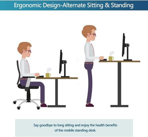 Overbed Table,Hospital Bed Table,Pneumatic Mobile Standing Rolling Laptop Desk,Overbed Table with Wheels Adjustable Height,Hospital Table Over Bed Home Use&Medical Bedside Table-Walnut in Saudi Arabia